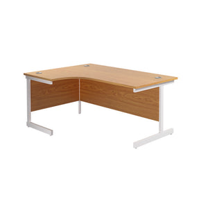 Jemini Radial Left Hand Cantilever Desk 1800x1200x730mm Nova Oak/White KF802100