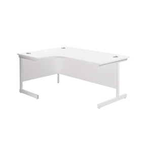 Jemini Radial Left Hand Cantilever Desk 1800x1200x730mm White/White KF802116