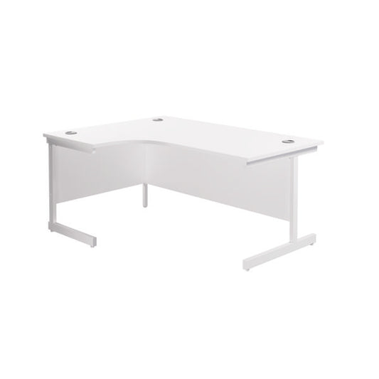 Jemini Radial Left Hand Cantilever Desk 1800x1200x730mm White/White KF802116