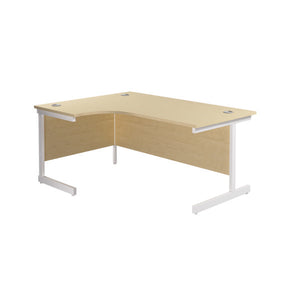 Jemini Radial Left Hand Cantilever Desk 1800x1200x730mm Maple/White KF802122