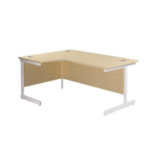 Jemini Radial Left Hand Cantilever Desk 1800x1200x730mm Maple/White KF802122