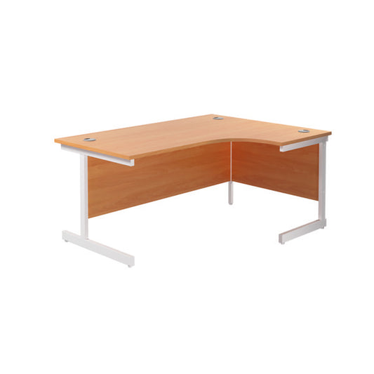 Jemini Radial Right Hand Cantilever Desk 1800x1200x730mm Beech/White KF802141