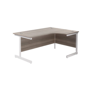 Jemini Radial Right Hand Cantilever Desk 1800x1200x730mm Grey Oak KF802157