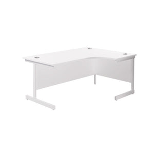 Jemini Radial Right Hand Cantilever Desk 1800x1200x730mm White/White KF802179