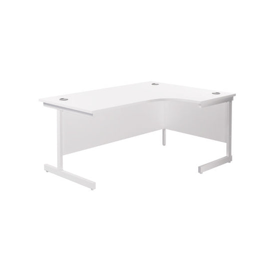 Jemini Radial Right Hand Cantilever Desk 1800x1200x730mm White/White KF802179