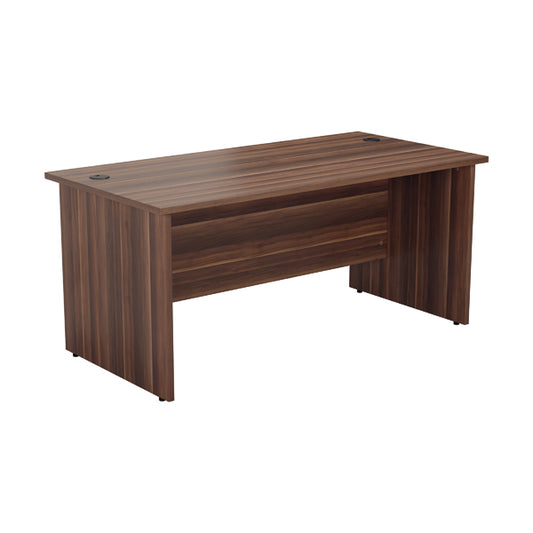 Jemini Rectangular Panel End Desk 1600x800x730mm Dark Walnut KF804512