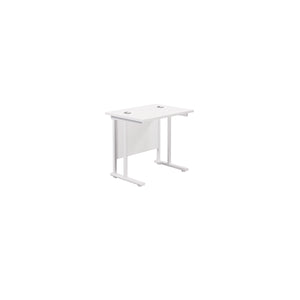 Jemini Rectangular Cantilever Desk 800x600x730mm White/White KF806172