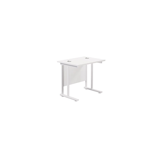 Jemini Rectangular Cantilever Desk 800x600x730mm White/White KF806172