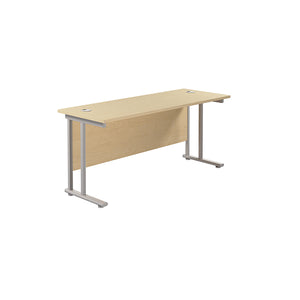 Jemini Rectangular Cantilever Desk 1800x600x730mm Maple/Silver KF806608