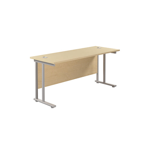 Jemini Rectangular Cantilever Desk 1800x600x730mm Maple/Silver KF806608