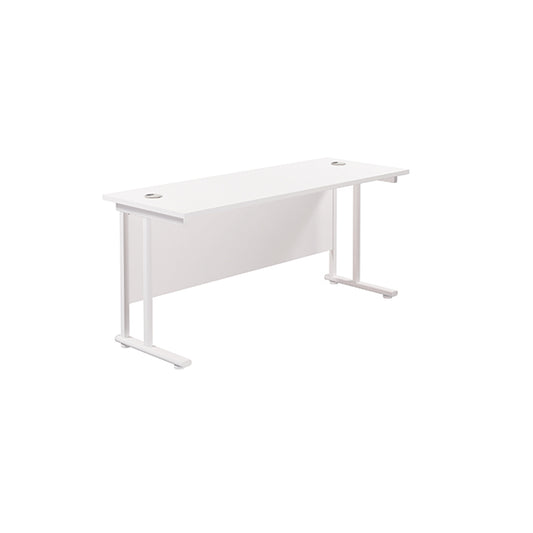 Jemini Rectangular Cantilever Desk 1800x600x730mm White/White KF806653