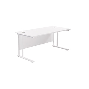 Jemini Rectangular Cantilever Desk 1600x800x730mm White/White KF807131