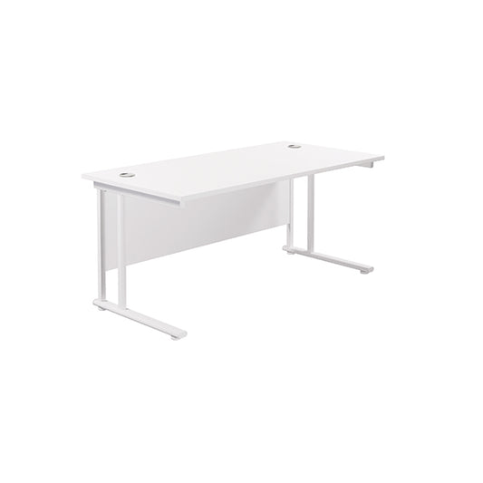 Jemini Rectangular Cantilever Desk 1600x800x730mm White/White KF807131