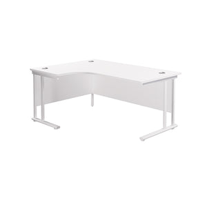 Jemini Radial Left Hand Cantilever Desk 1600x1200x730mm White/White KF807674