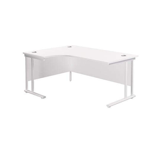 Jemini Radial Left Hand Cantilever Desk 1600x1200x730mm White/White KF807674
