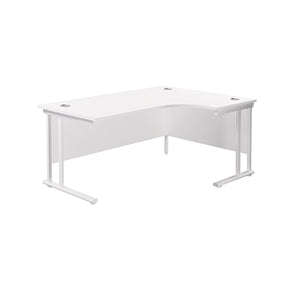 Jemini Radial Right Hand Cantilever Desk 1600x1200x730mm White/White KF807735
