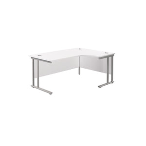 Jemini Radial Right Hand Cantilever Desk 1800x1200x730mm White/Silver KF807858