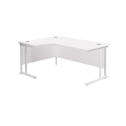 Jemini Radial Left Hand Cantilever Desk 1800x1200x730mm White/White KF807919