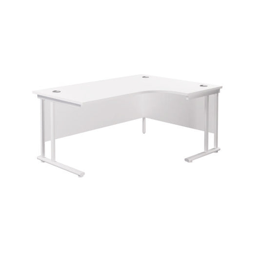 Jemini Radial Right Hand Cantilever Desk 1800x1200x730mm White/White KF807971