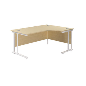 Jemini Radial Right Hand Cantilever Desk 1800x1200x730mm Maple/White KF807988