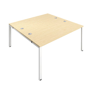 Jemini 2 Person Bench Desk 1200x1600x730mm Maple/White KF808701