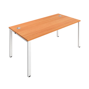 Jemini 1 Person Bench Desk 1400x800x730mm Beech/White KF808848