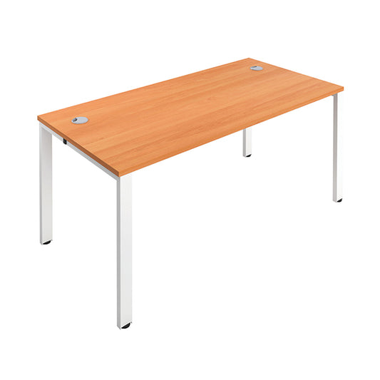 Jemini 1 Person Bench Desk 1400x800x730mm Beech/White KF808848