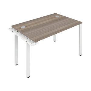 Jemini 1 Person Extension Bench Desk 1400x800x730mm Grey Oak/White KF808916