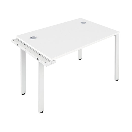 Jemini 1 Person Extension Bench Desk 1400x800x730mm White/White KF808930