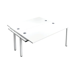 Jemini 2 Person Extension Bench Desk 1400x1600x730mm White/White KF808992