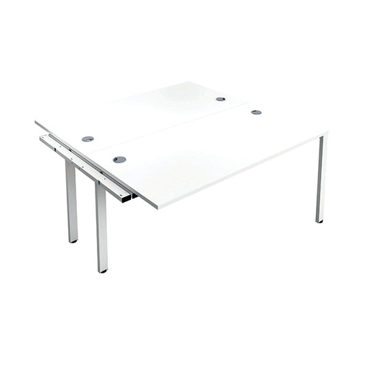 Jemini 2 Person Extension Bench Desk 1400x1600x730mm White/White KF808992