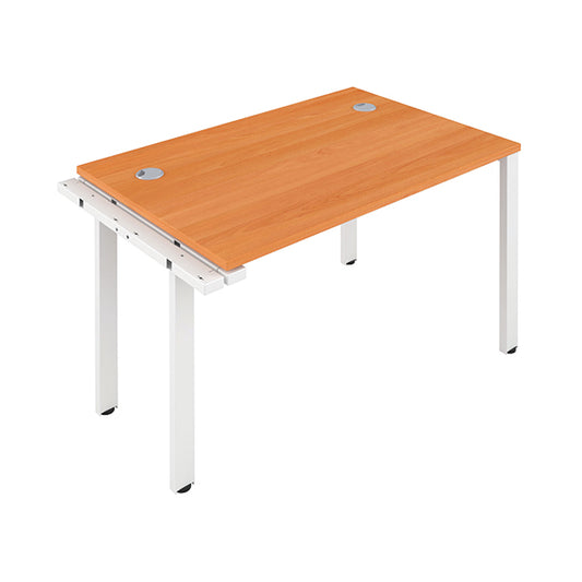 Jemini 1 Person Extension Bench Desk 1600x800x730mm Beech/White KF809265
