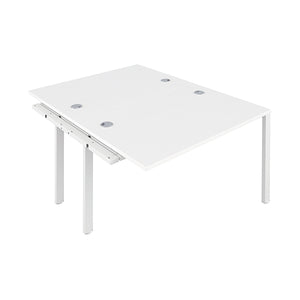Jemini 2 Person Extension Bench Desk 1600x1600x730mm White/White KF809357