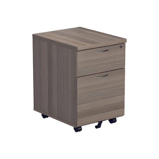 Jemini 2 Drawer Mobile Pedestal 404x500x595mm Grey Oak KF81079