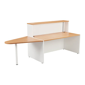 Jemini Reception Unit with Extension 1400x800x740mm Beech/White KF816364
