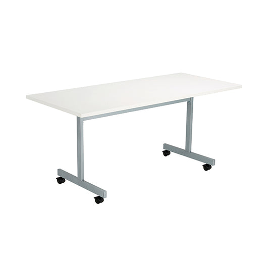 Jemini Rectangular Tilting Table 1600x700x720mm White/Silver KF816869