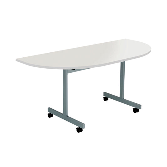Jemini D-End Tilt Table 1600x800x720mm White/Silver KF822523