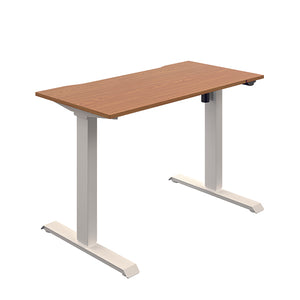 Okoform Single Motor Sit/Stand Heated Desk 1200x600x734-1234mm Nova Oak/White KF822552