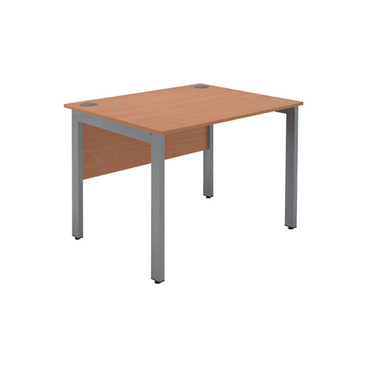 Serrion Rectangular Goal Post Desk 1000x800x730mm Beech/Silver KF823223