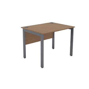 Serrion Rectangular Goal Post Desk 1000x800x730mm Oak/Silver KF823292