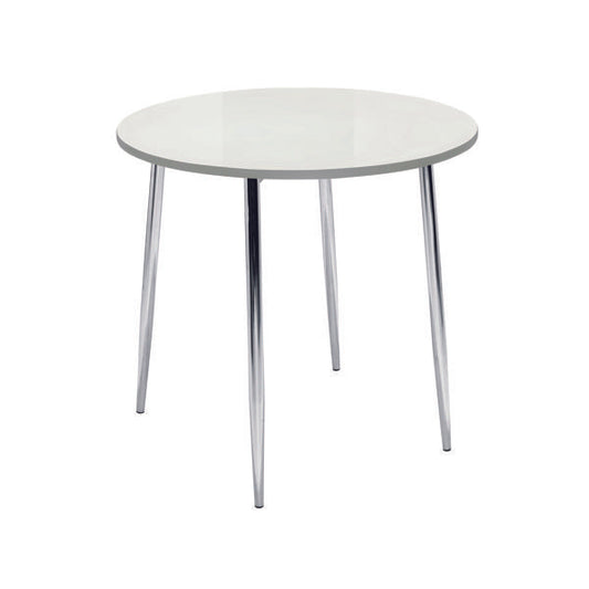 Jemini Bistro Table Round 800x800x740mm White/Chrome KF838543
