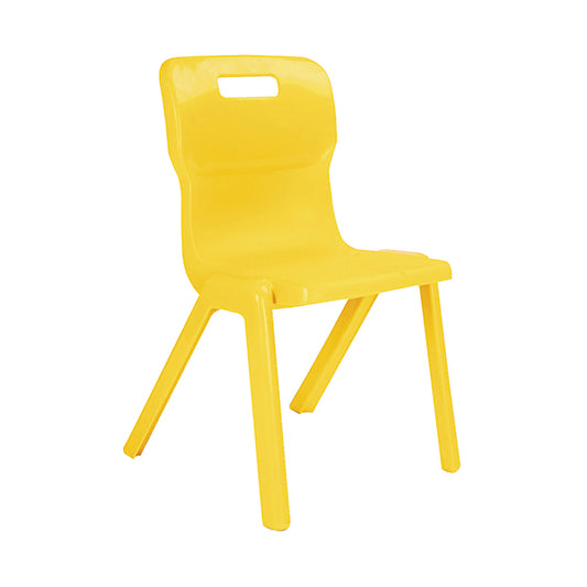 Titan One Piece Classroom Chair 432x408x690mm Yellow (Pack of 10) KF838717