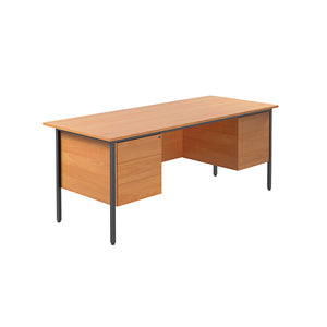 Serrion Rectangular Double Pedestal 4 Leg Desk 1800x750x730mm Bavarian Beech KF838755