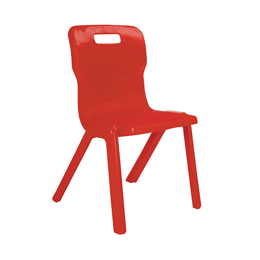 Titan One Piece Classroom Chair 435x384x600mm Red (Pack of 10) KF839132