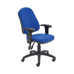 First High Back Operators Chair with T-Adjustable Arms 640x640x985-1175mm Blue KF839245