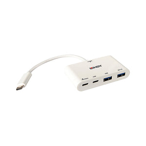 Lindy 4 Port USB 3.1 Gen 2 Typ C Hub with Power Delivery White 43093