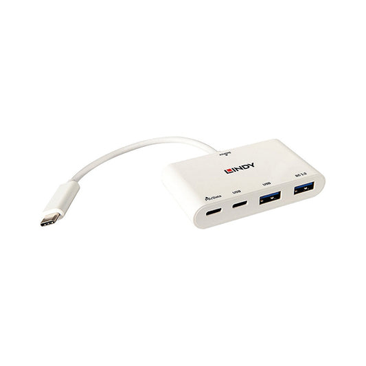 Lindy 4 Port USB 3.1 Gen 2 Typ C Hub with Power Delivery White 43093
