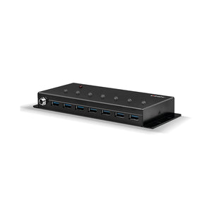 Lindy 7 Port USB 3.0 Metal Hub Black 43128