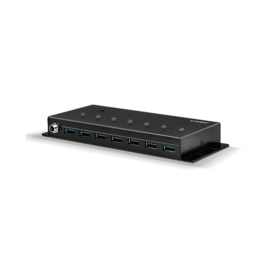 Lindy 7 Port USB 3.0 Metal Hub Black 43128