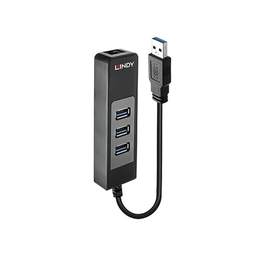 Lindy USB 3.0 Hub and Gigabit Ethernet Converter 43176